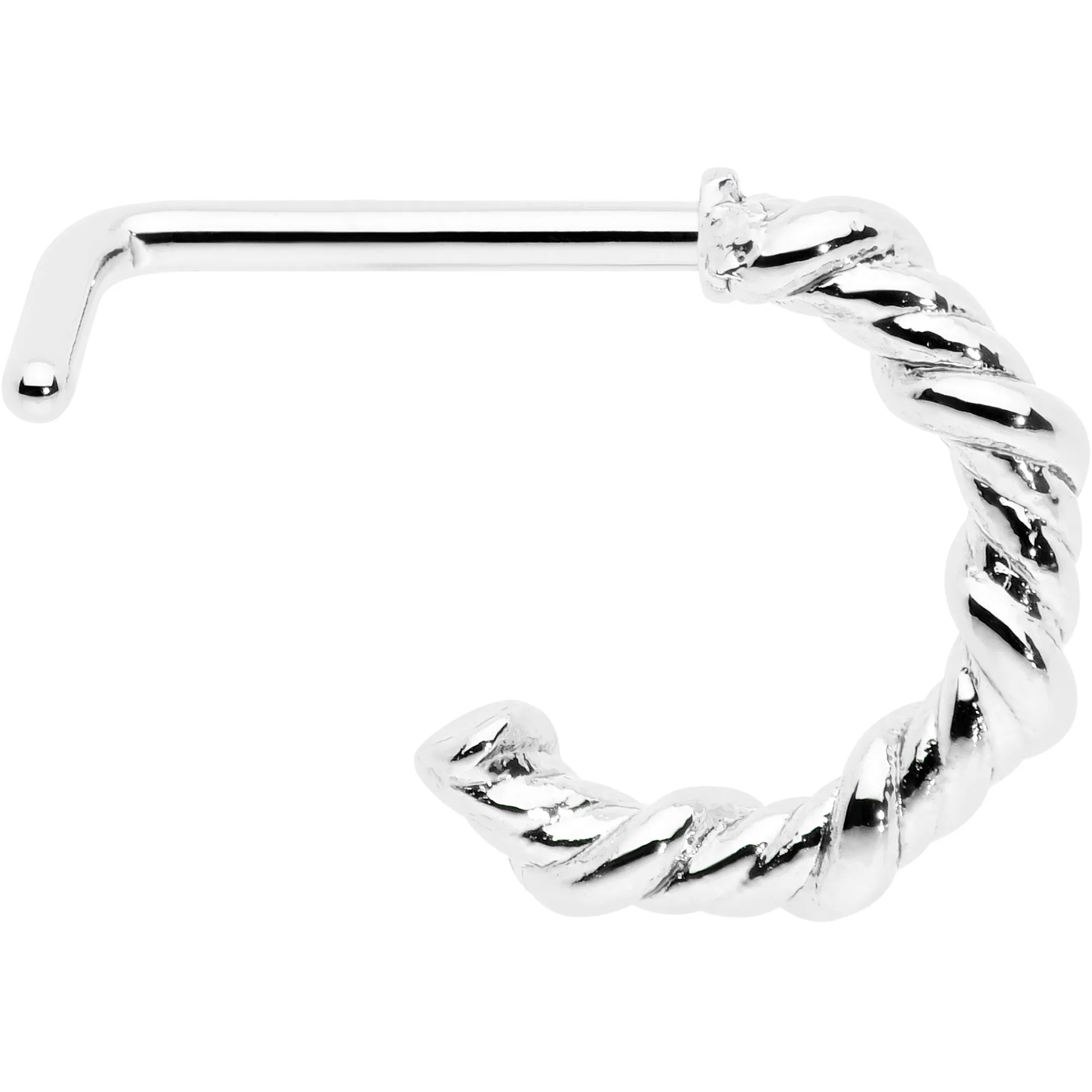 20 Gauge 1/4 Wicked Wire Faux Hoop L Shape Nose Ring