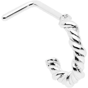 20 Gauge 1/4 Wicked Wire Faux Hoop L Shape Nose Ring