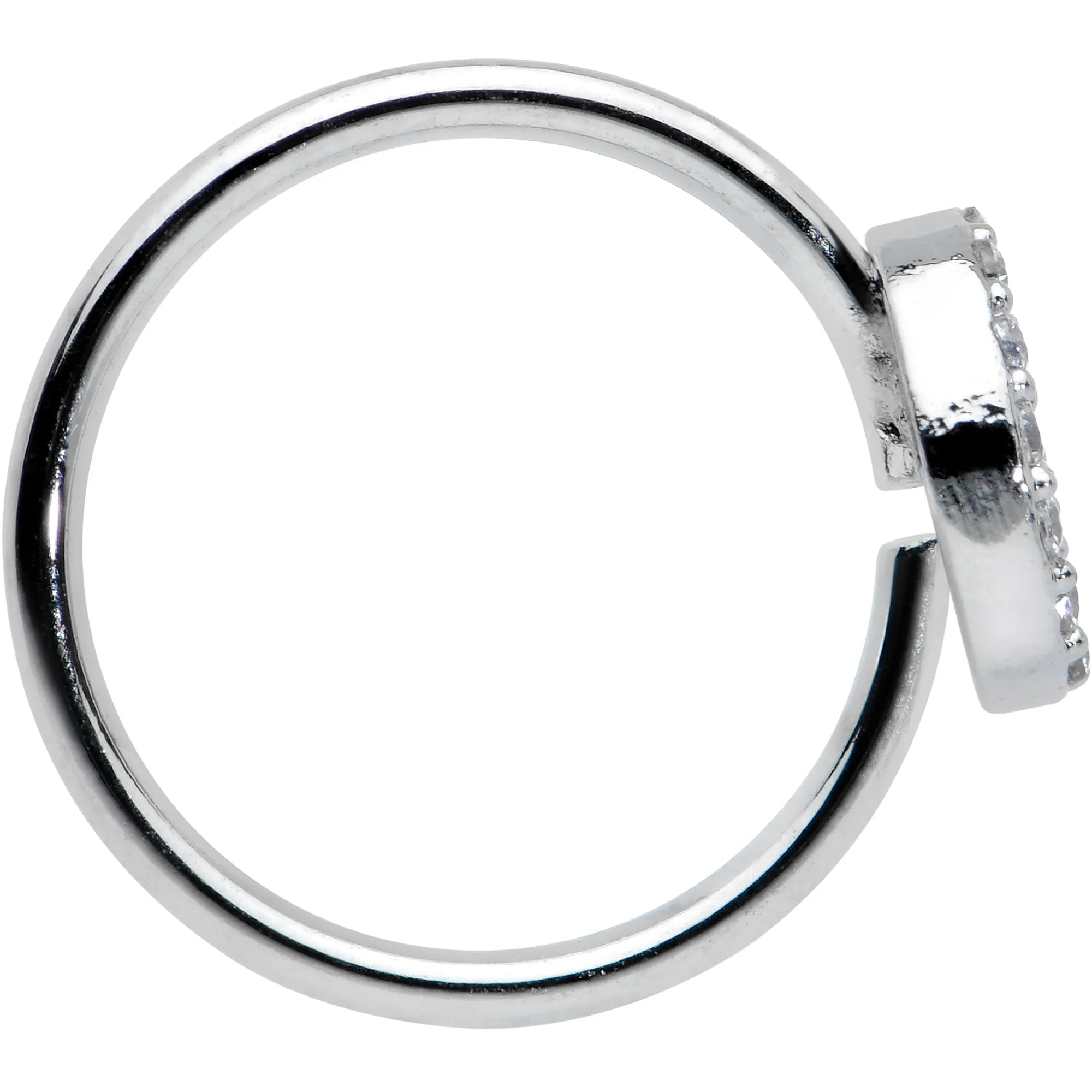 20 Gauge 5/16 Clear Gem Seamless Retro Peace Sign Nose Hoop