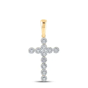 3/4CTW-DIA CN CROSS MENS CHARM