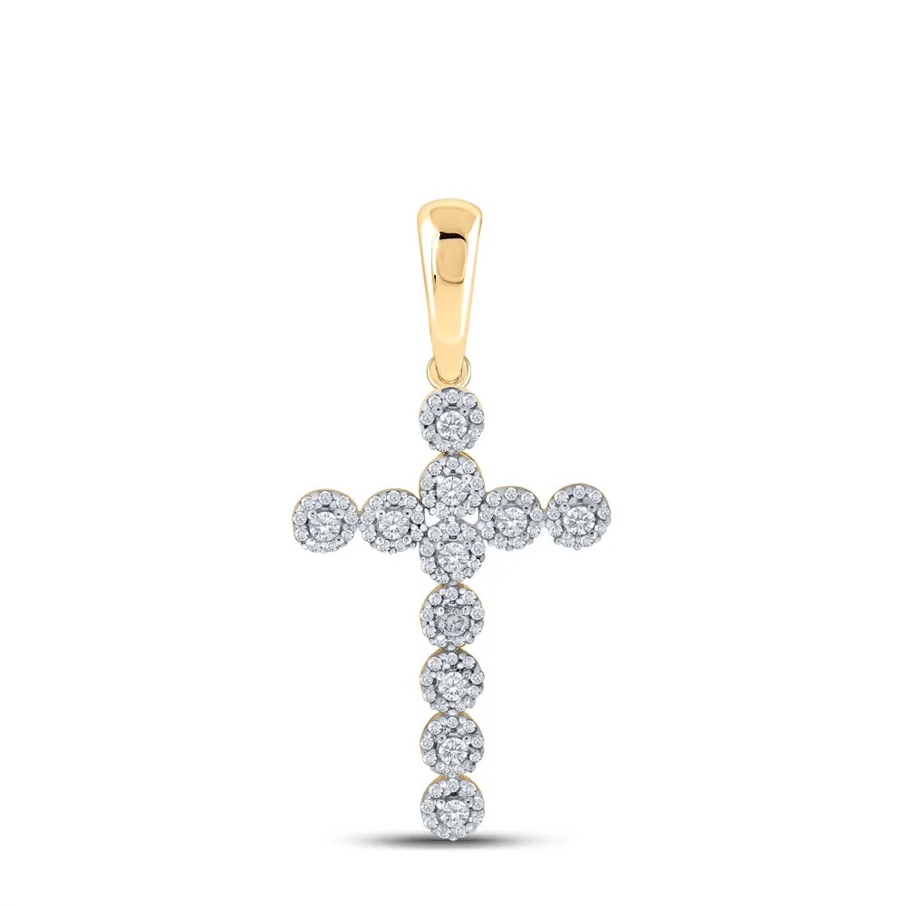3/4CTW-DIA CN CROSS MENS CHARM
