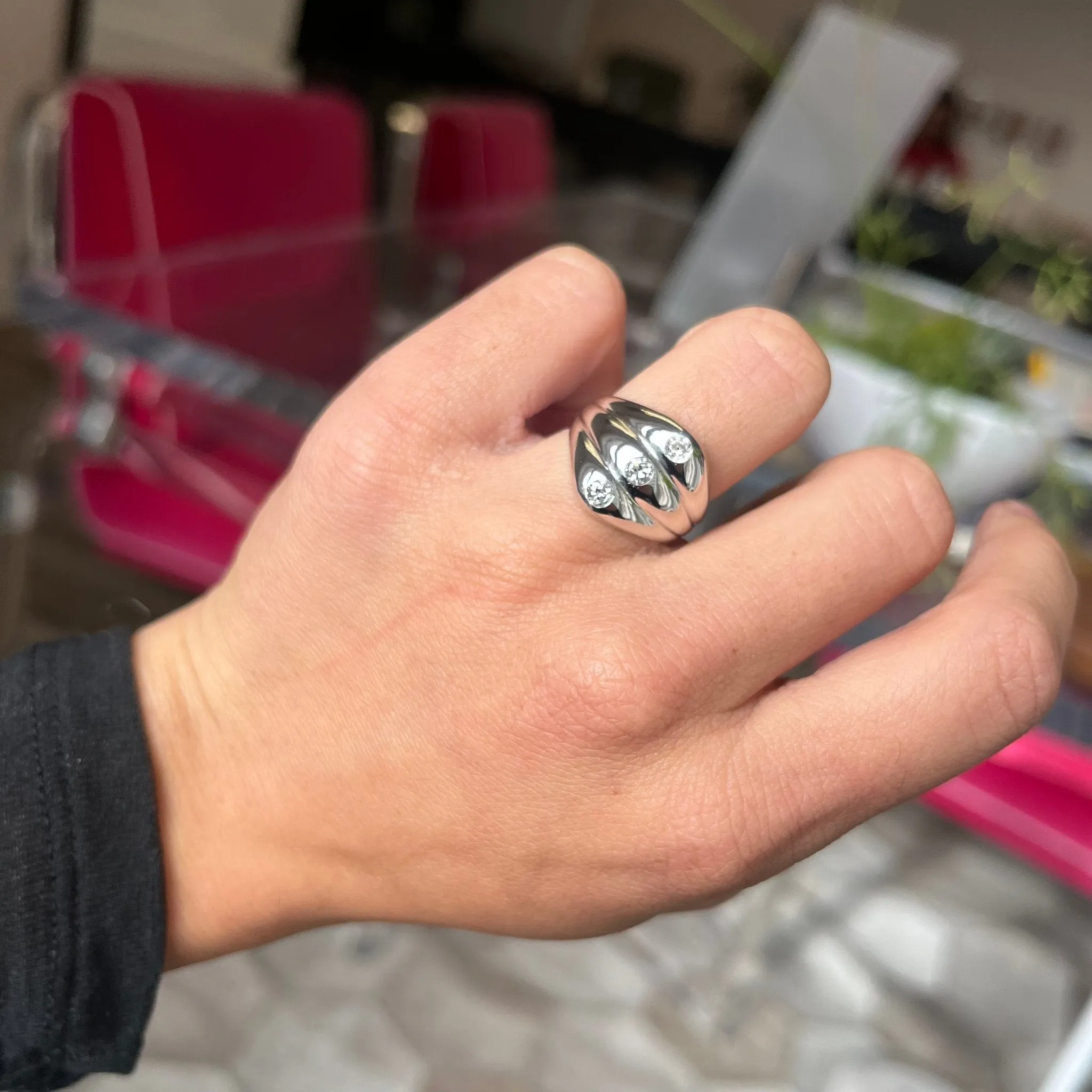 .38ctw Diamond Triple Dome Ring
