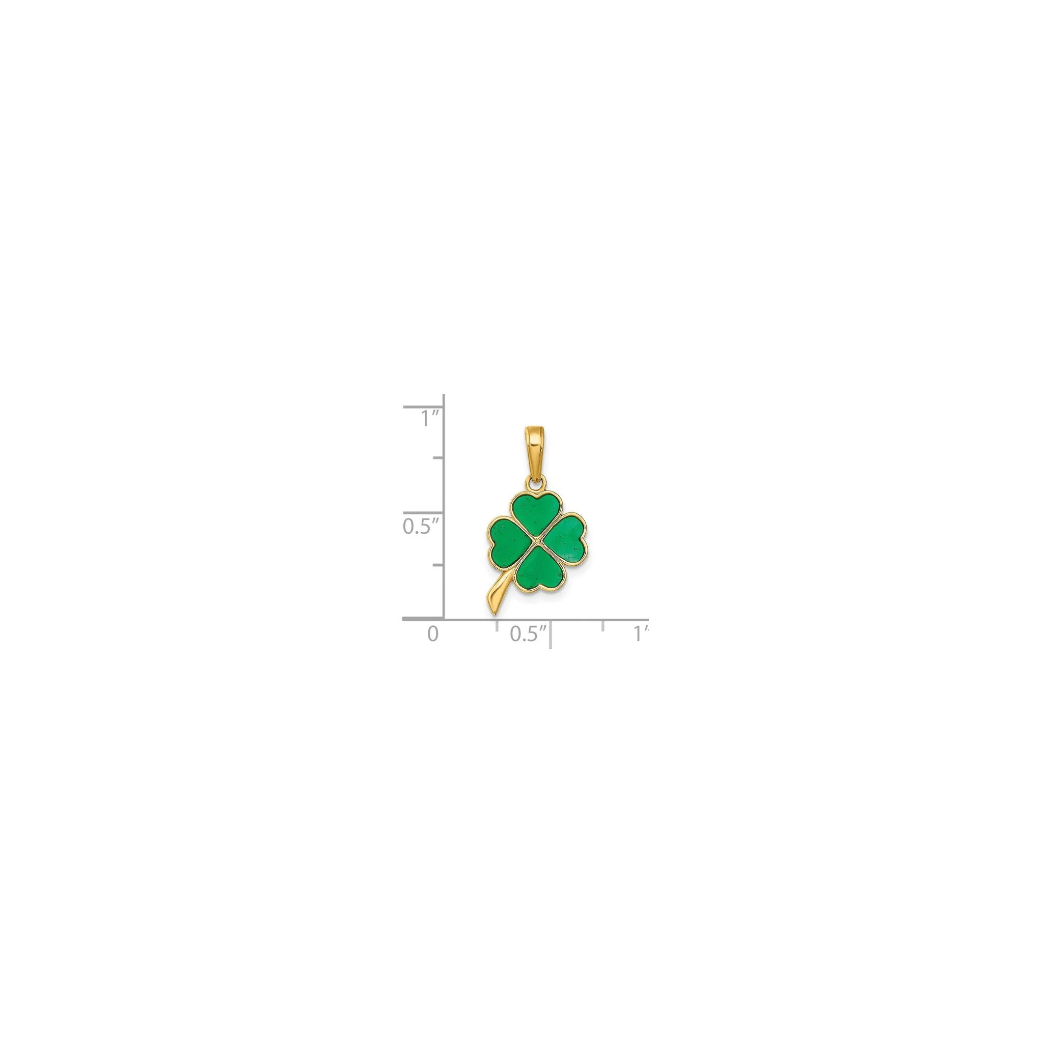 4-Leaf Clover Enameled Pendant (14K)