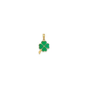 4-Leaf Clover Enameled Pendant (14K)