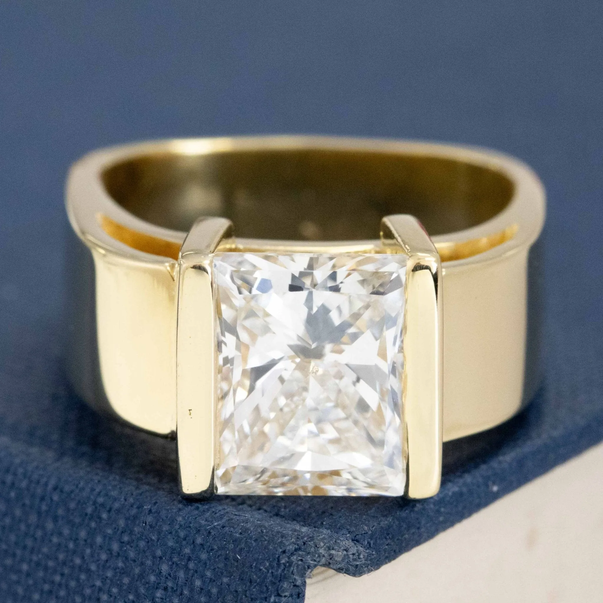 4.05ct Princess Cut Diamond Solitaire, GIA F SI1