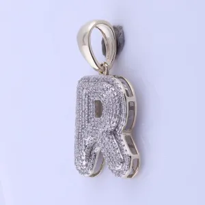 5/8CT-DIA P1P2 INITIAL "R" MENS PENDANT