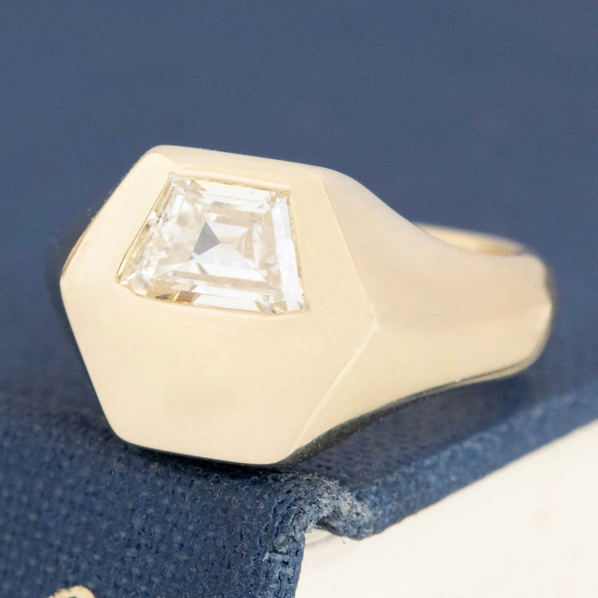 .64ct Trapezoid Cut Diamond Signet Ring