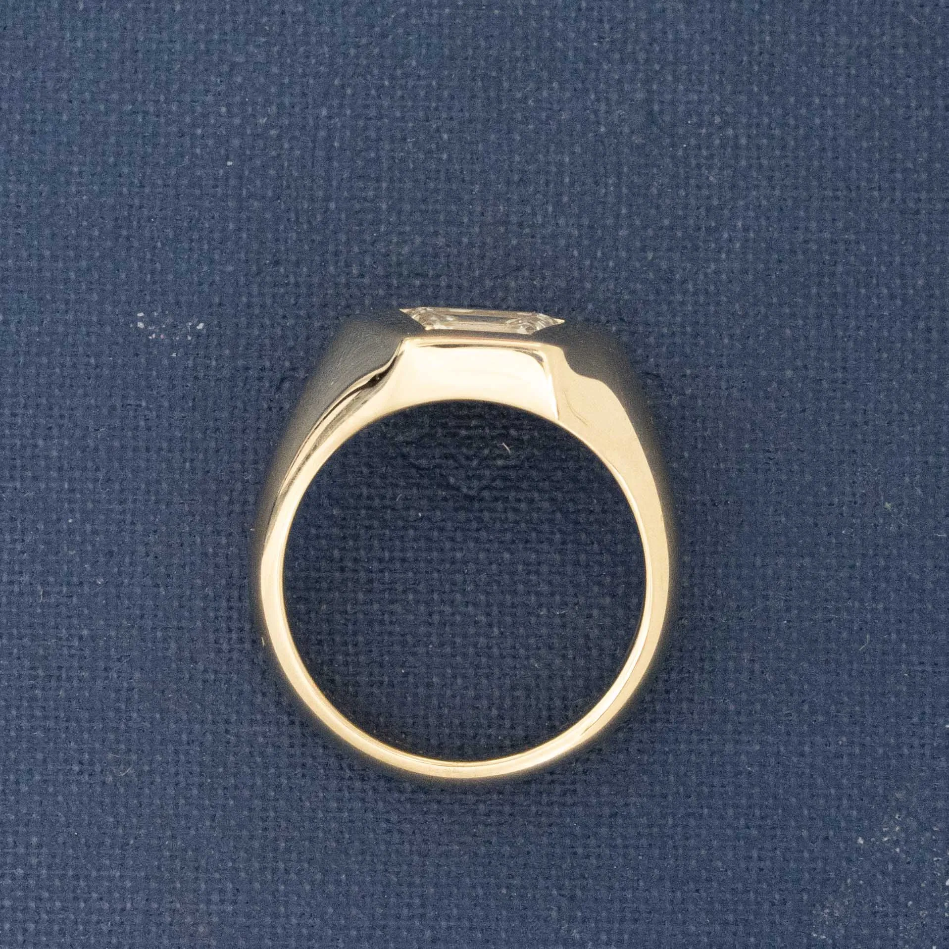 .64ct Trapezoid Cut Diamond Signet Ring