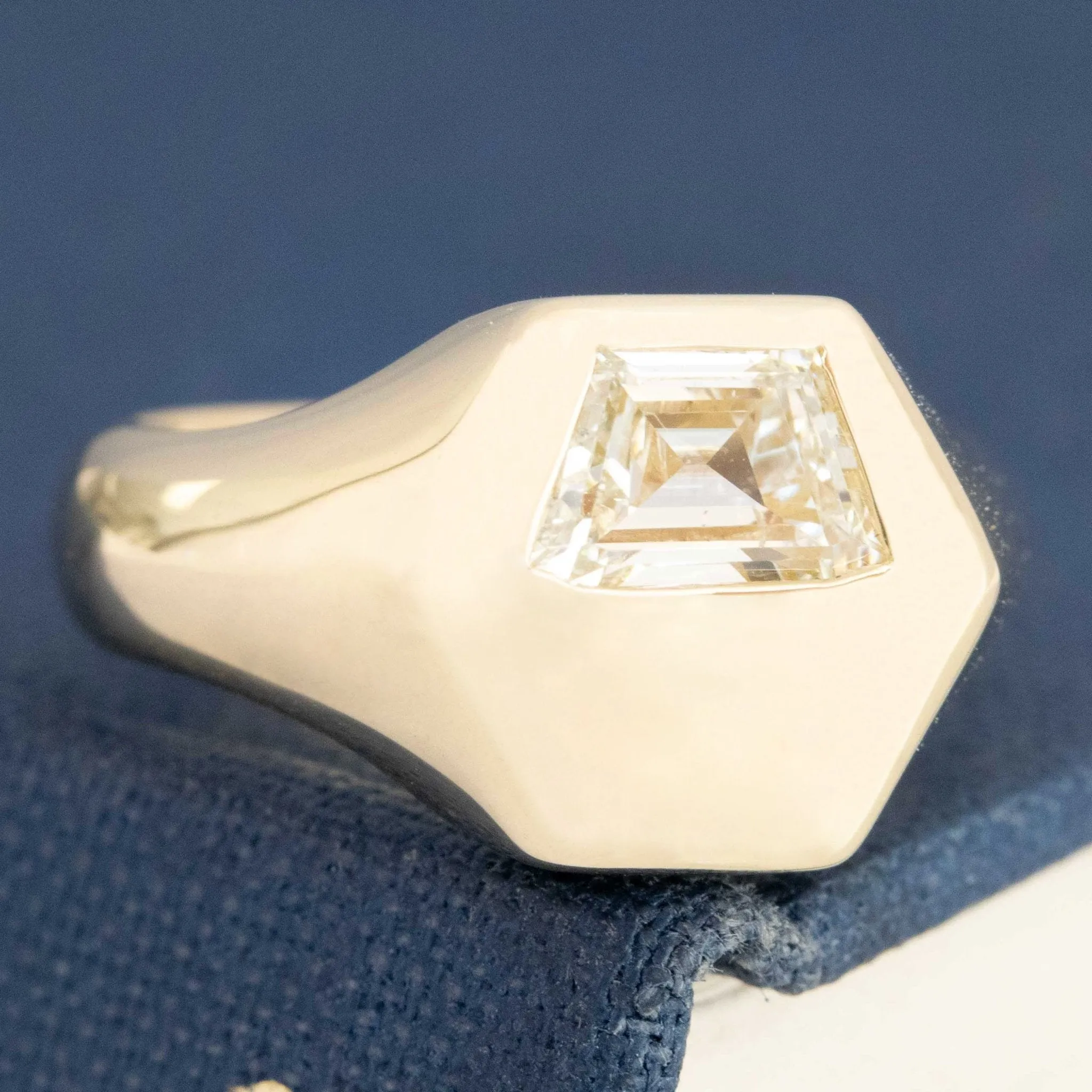 .64ct Trapezoid Cut Diamond Signet Ring
