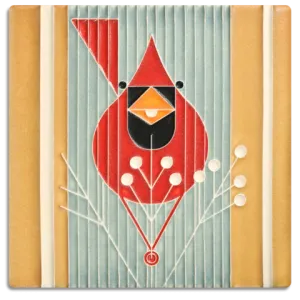 6x6 Autumn Edibles Tile (Charley Harper) by Motawi Tileworks