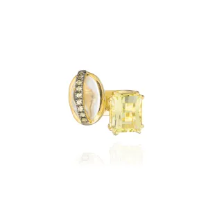 925 Silver Ring  18KT Yellow Gold Plated with Yellow Sapphire