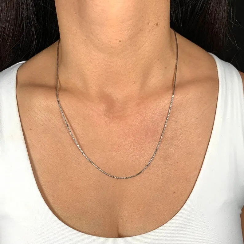 Adjustable Sterling Silver Wheat Chain