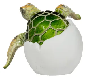 Adorable Baby Sea Turtle Hatching From Egg 3 Inch Tall Figurine
