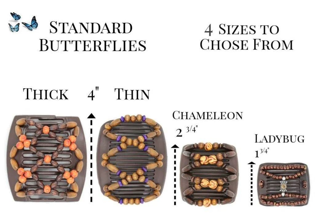 African Butterfly Hair Comb - Stones & Bones Black 81