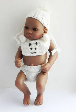 African Doll Baby Boy Doll Black lifelike realistic African American Ethnic Male Silicone Doll