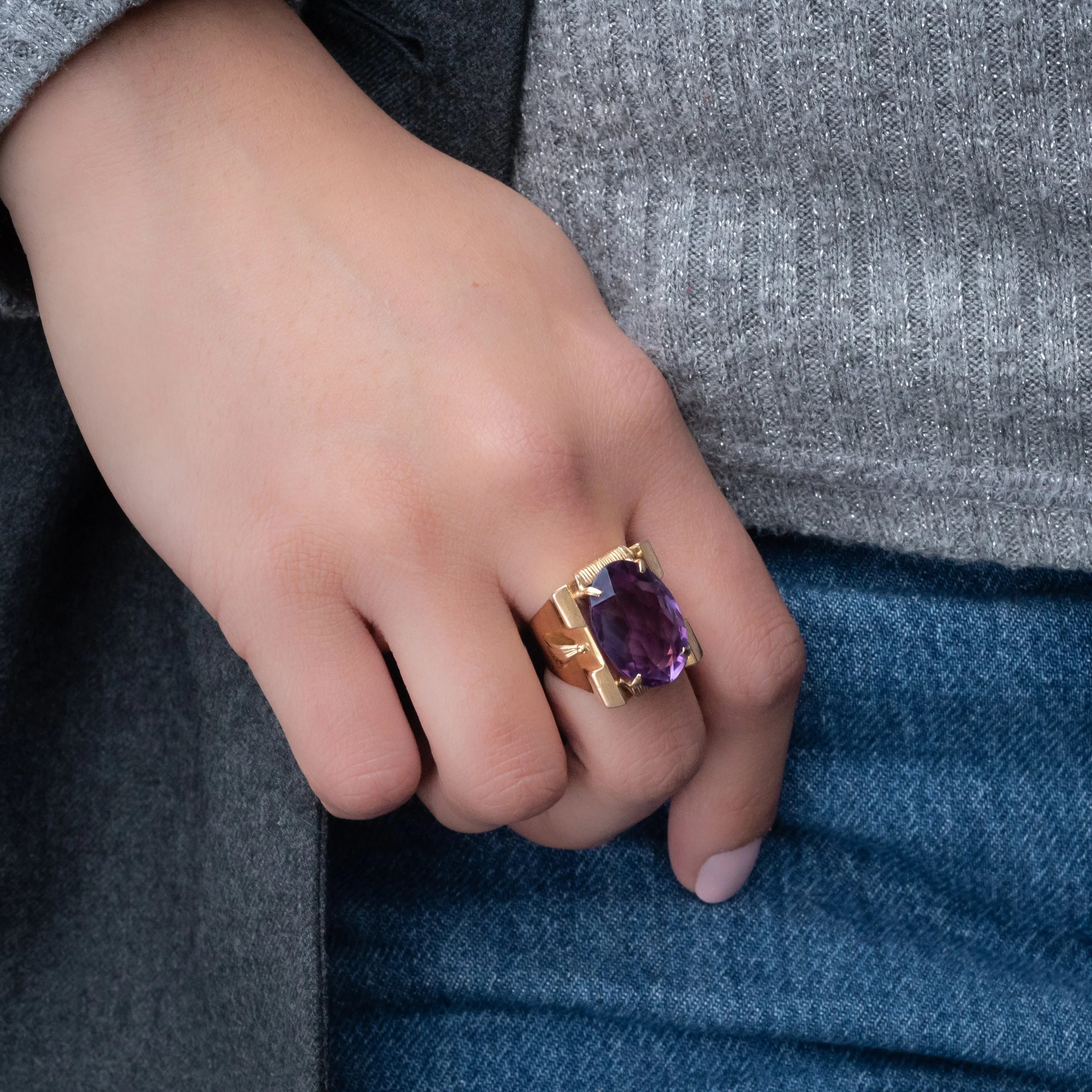 Alexandrite Cocktail Ring C. 1950s