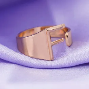 Alphabet F Gold Band Ring