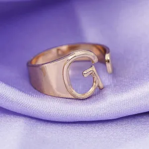 Alphabet G Gold Band Ring