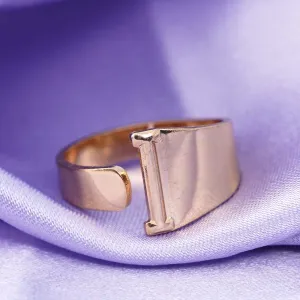 Alphabet I Gold Band Ring