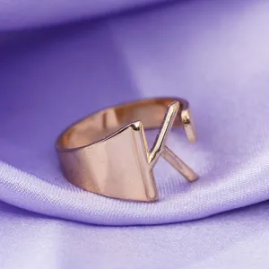 Alphabet K Gold Band Ring