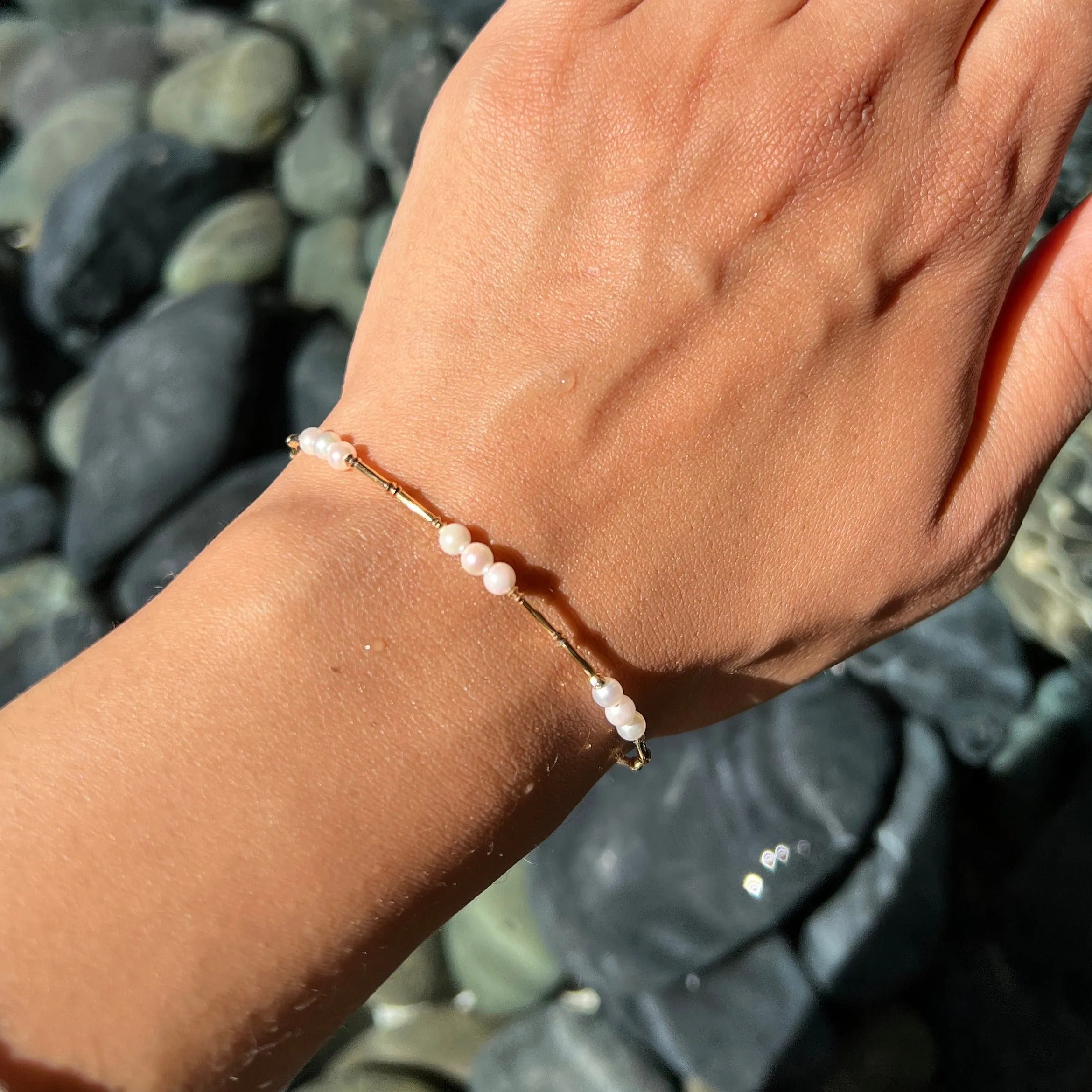 Alternating Pearl Bangle