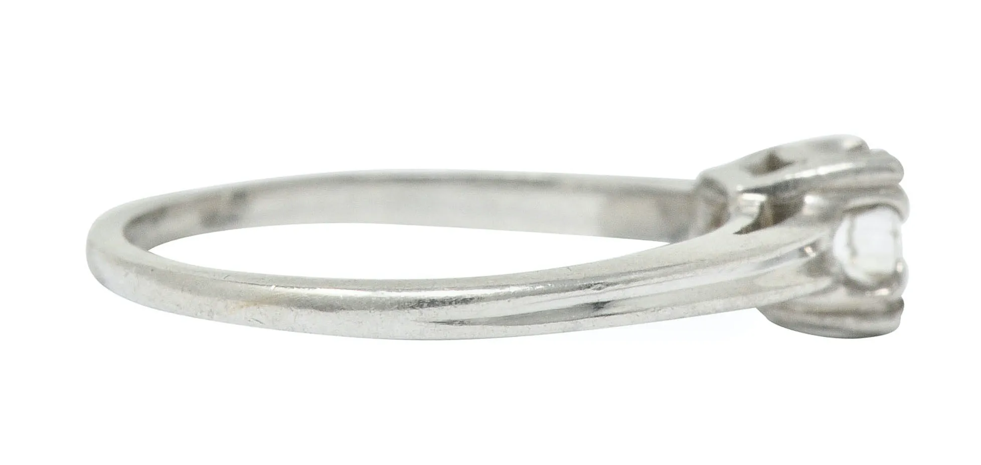 Art Deco 0.33 CTW Diamond Platinum Cathedral Basket Engagement Ring