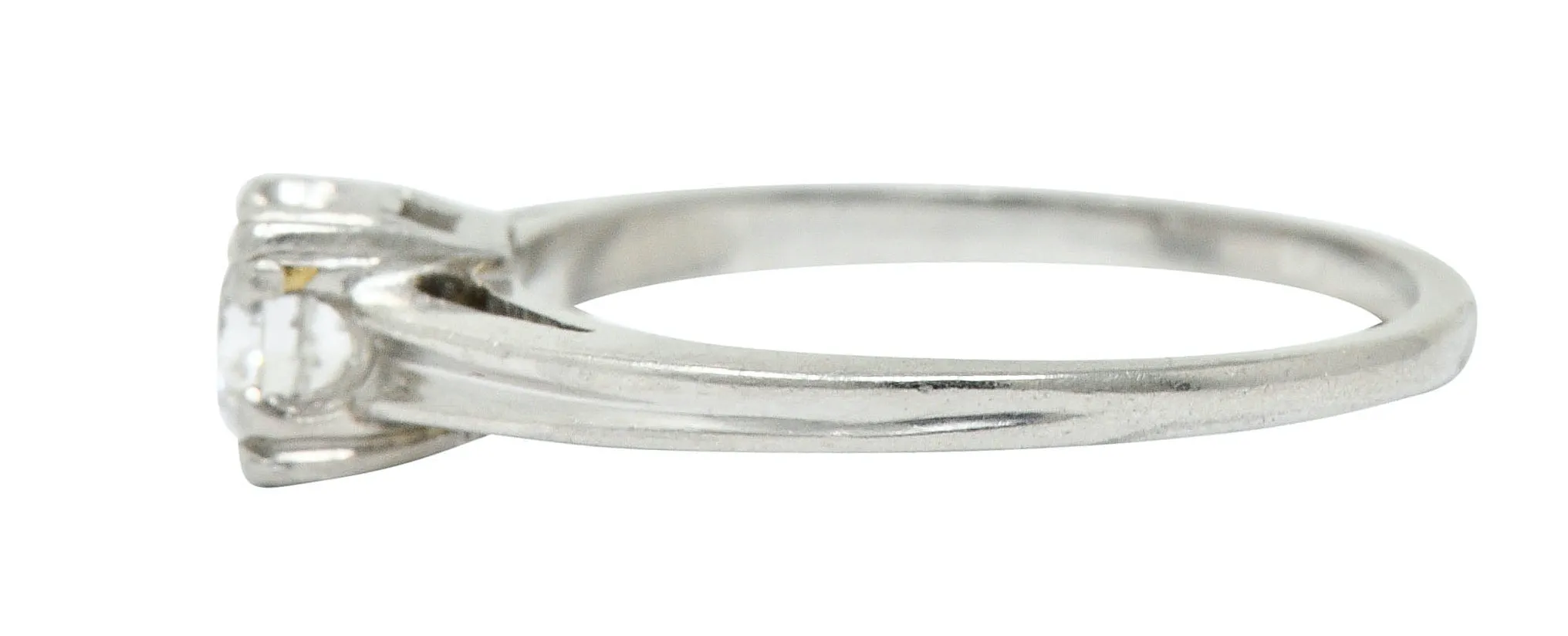 Art Deco 0.33 CTW Diamond Platinum Cathedral Basket Engagement Ring
