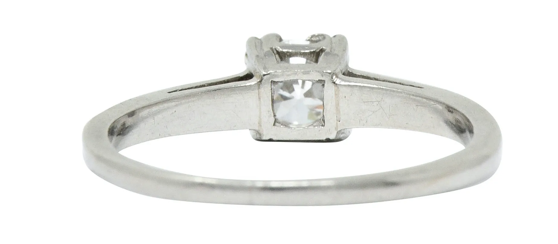 Art Deco 0.33 CTW Diamond Platinum Cathedral Basket Engagement Ring