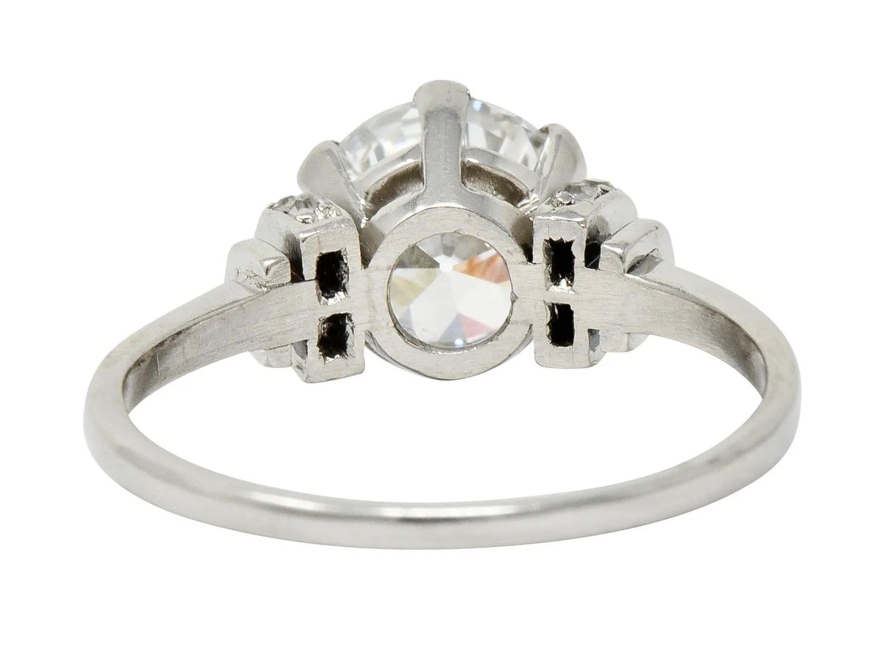 Art Deco 2.20 CTW Diamond Platinum Engagement Ring GIA