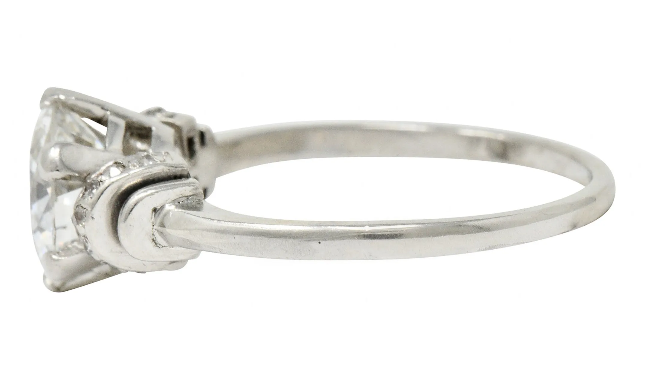 Art Deco 2.20 CTW Diamond Platinum Engagement Ring GIA