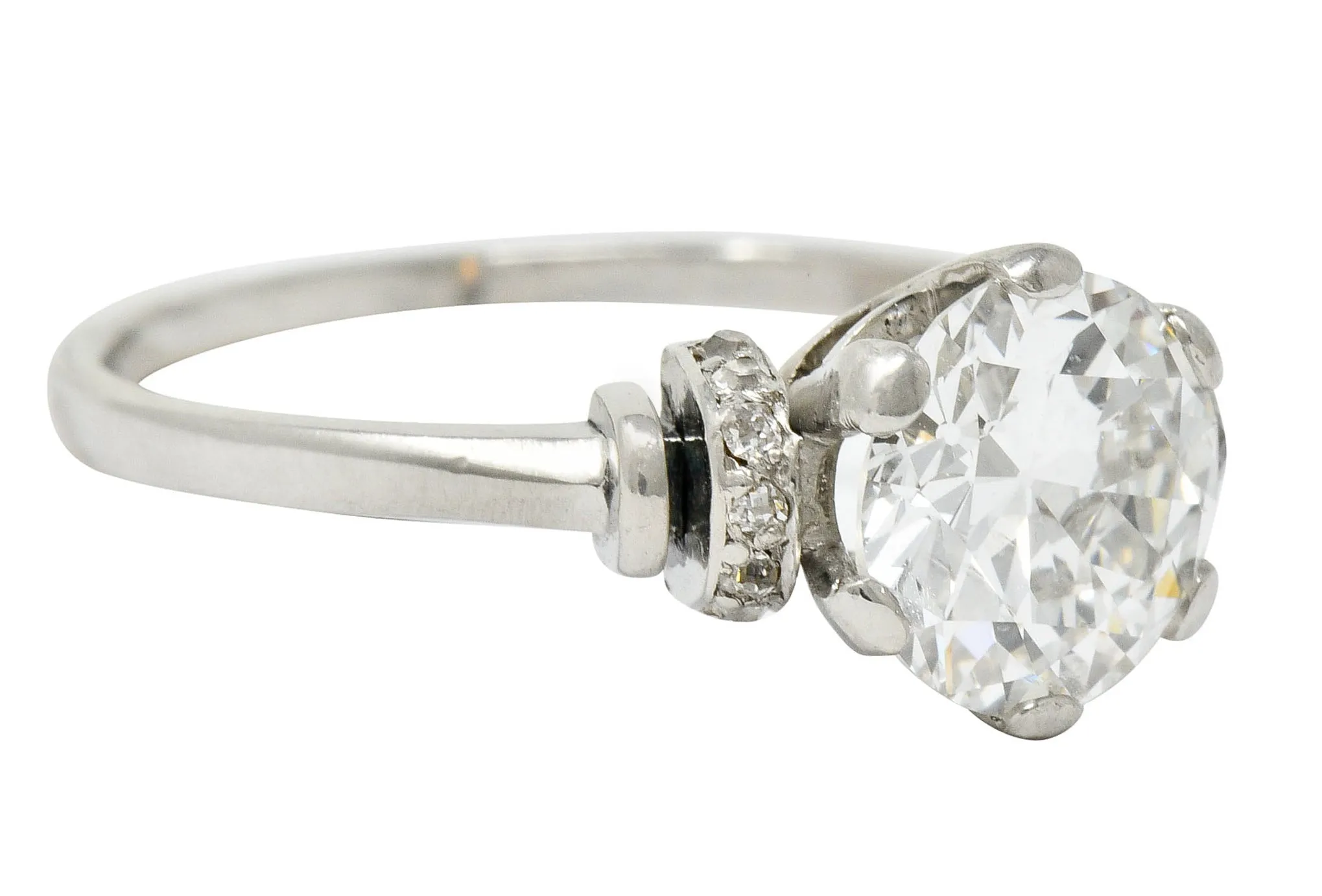 Art Deco 2.20 CTW Diamond Platinum Engagement Ring GIA