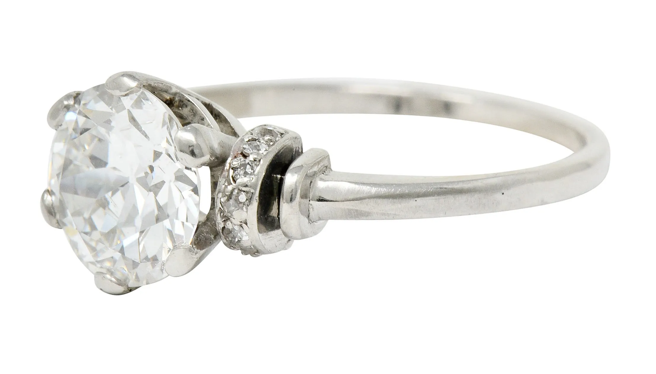 Art Deco 2.20 CTW Diamond Platinum Engagement Ring GIA