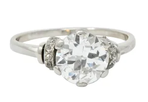 Art Deco 2.20 CTW Diamond Platinum Engagement Ring GIA