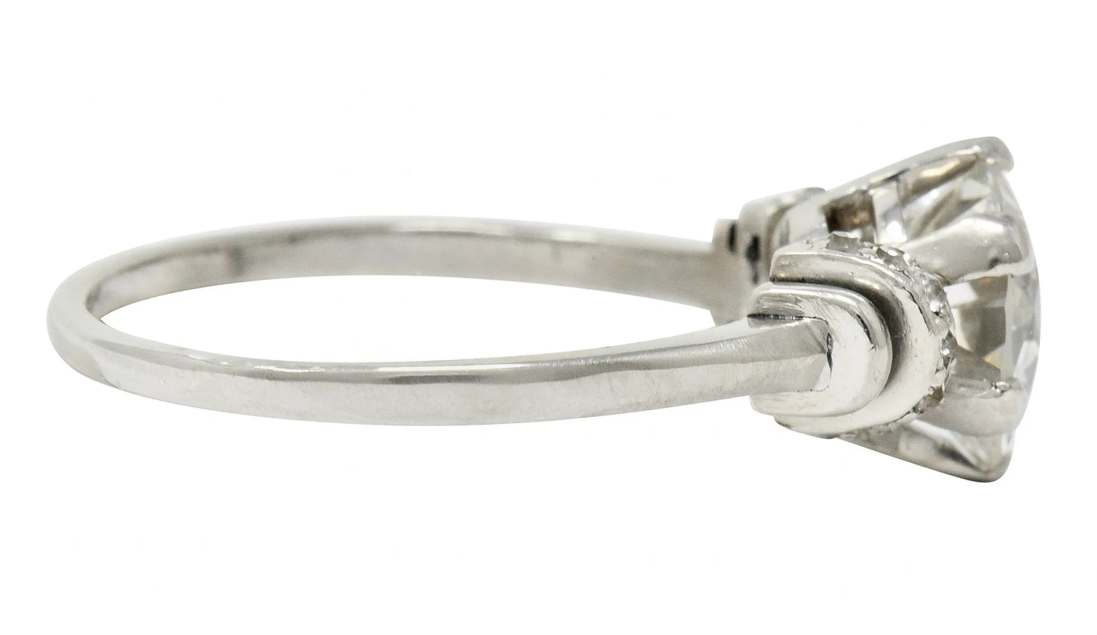 Art Deco 2.20 CTW Diamond Platinum Engagement Ring GIA