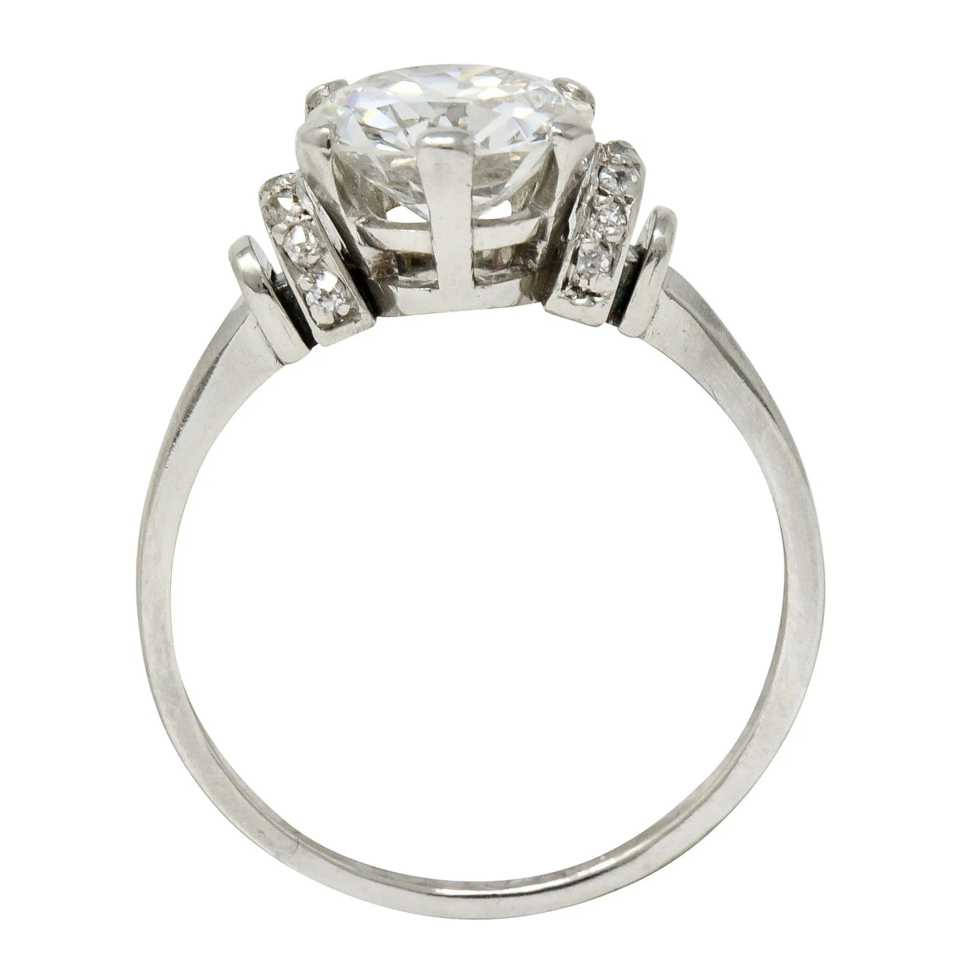 Art Deco 2.20 CTW Diamond Platinum Engagement Ring GIA