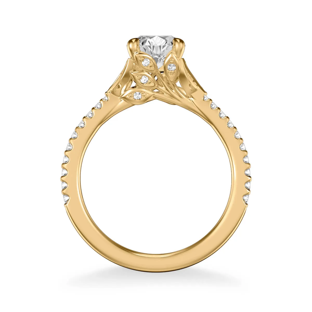 Artcarved "Bluebelle" Diamond Engagement Ring Featuring Side Leaf Details