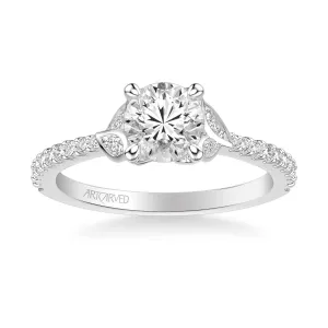 Artcarved "Bluebelle" Diamond Engagement Ring Featuring Side Leaf Details