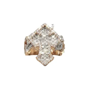 Baguette Cross Cuban Ring