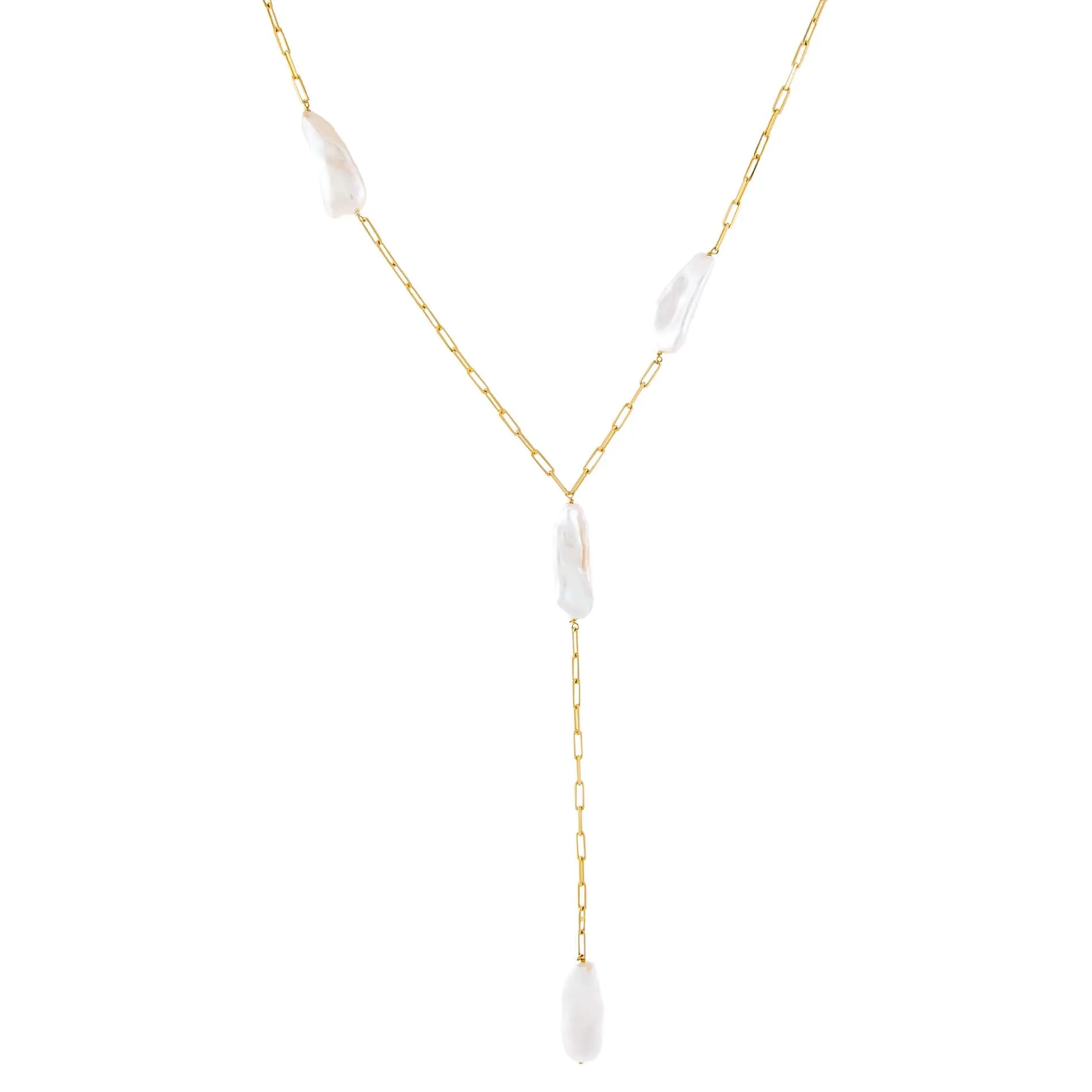 Baroque Pearl Link Lariat