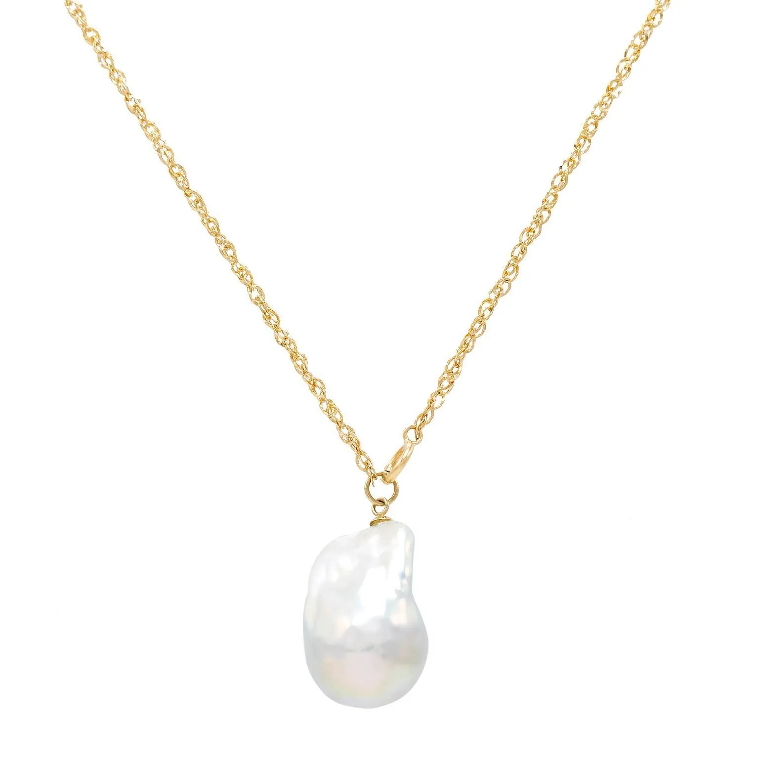 Baroque Pearl Necklace 14K