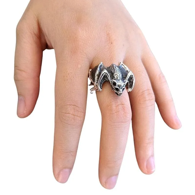 Bat Sterling Silver Ring