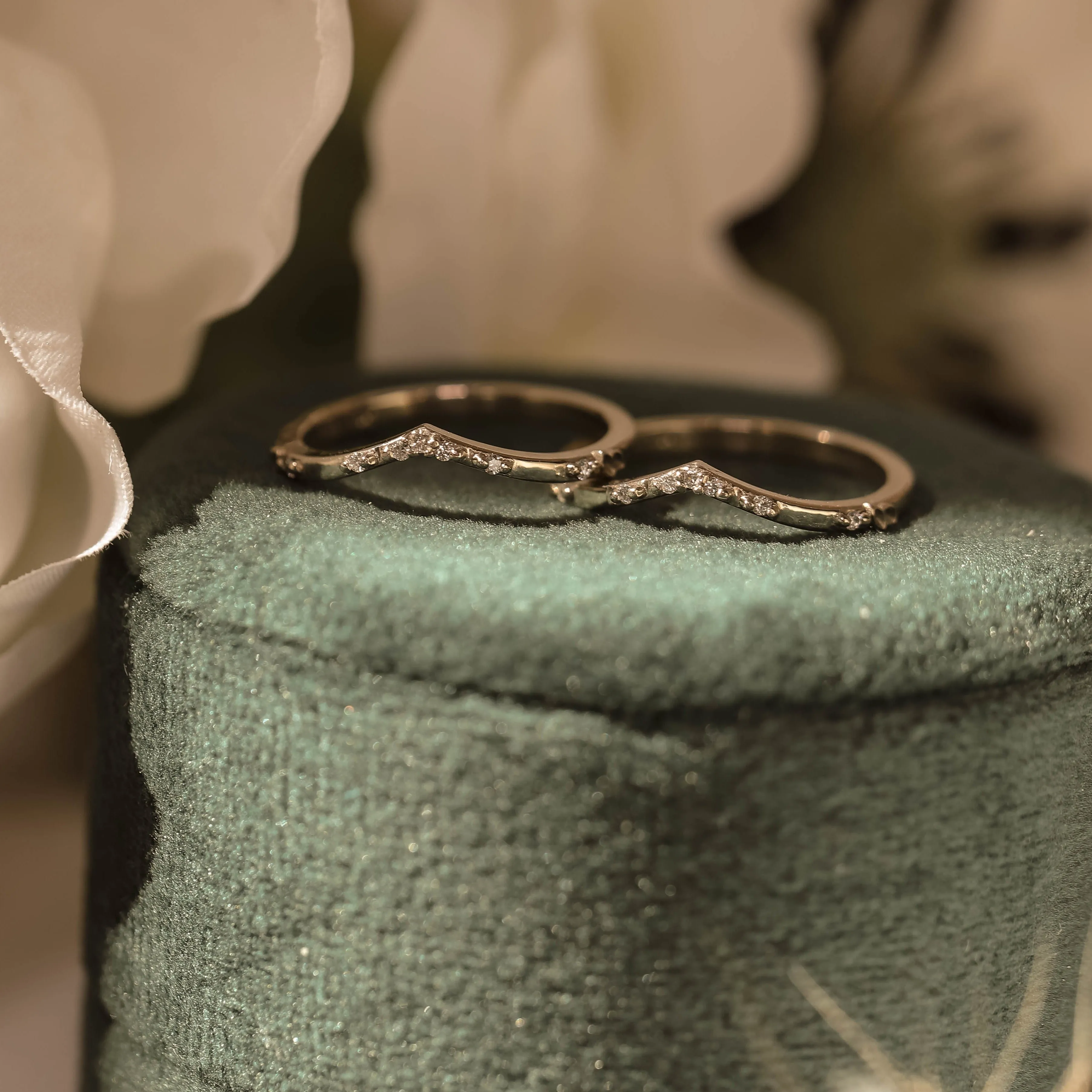 Bay Leaf Chevron Diamond Contour Band