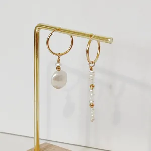 Be Yourself Pearl Hoop Earrings
