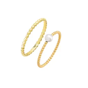 Beaded Pearl Ring Combo Set