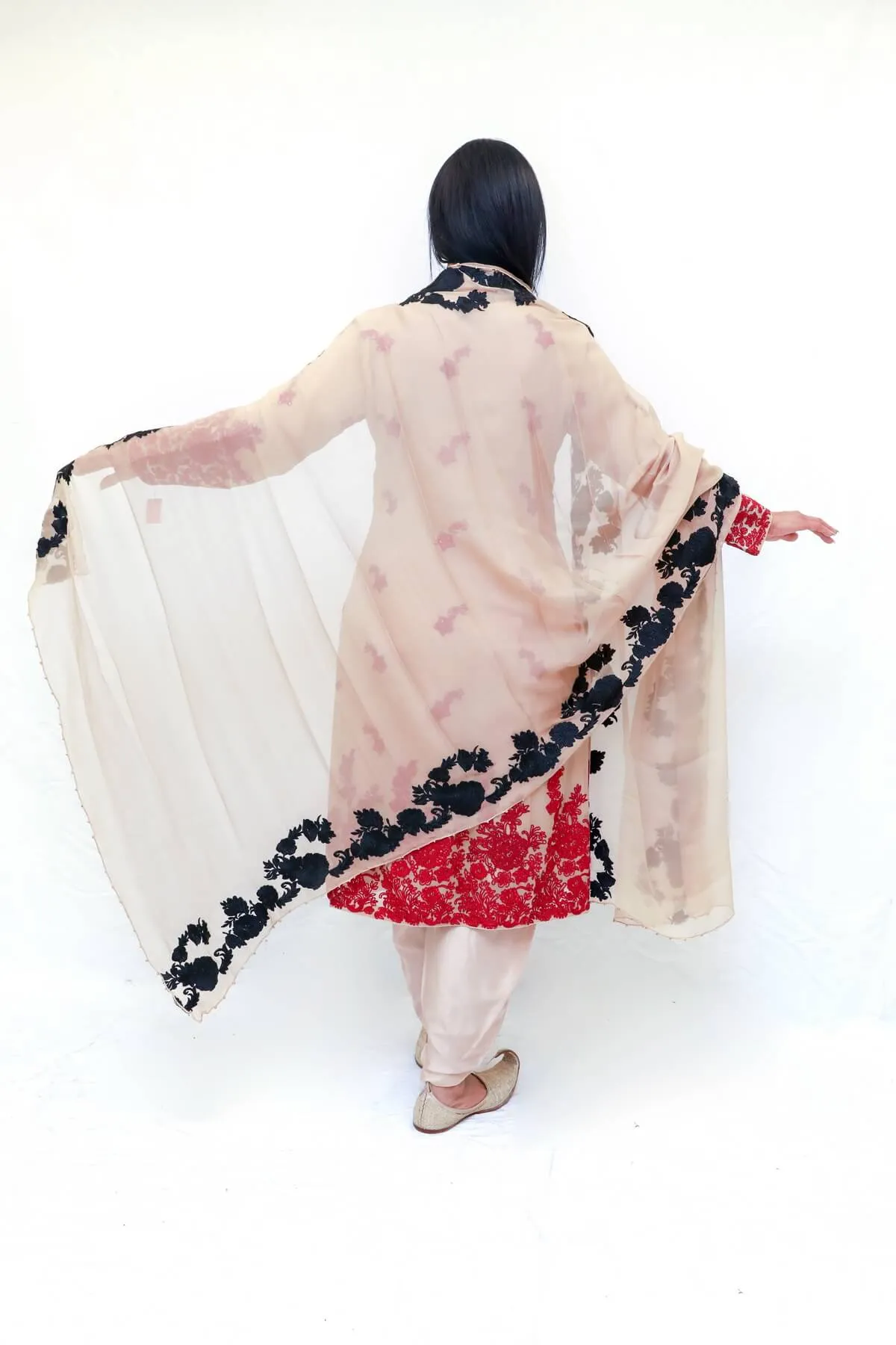 Beige Embroidered Salwar Kameez - Suit