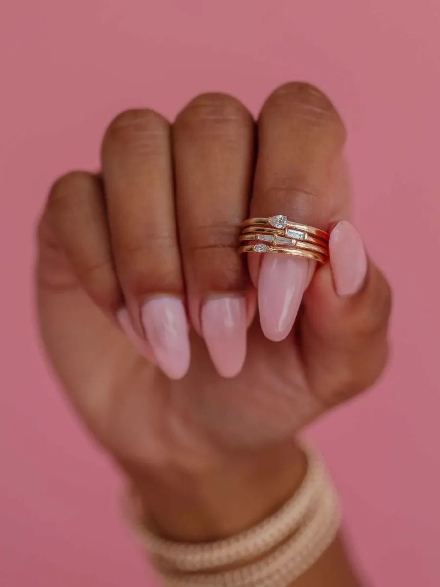 Bitsy Double Baguette Stack Ring 14K