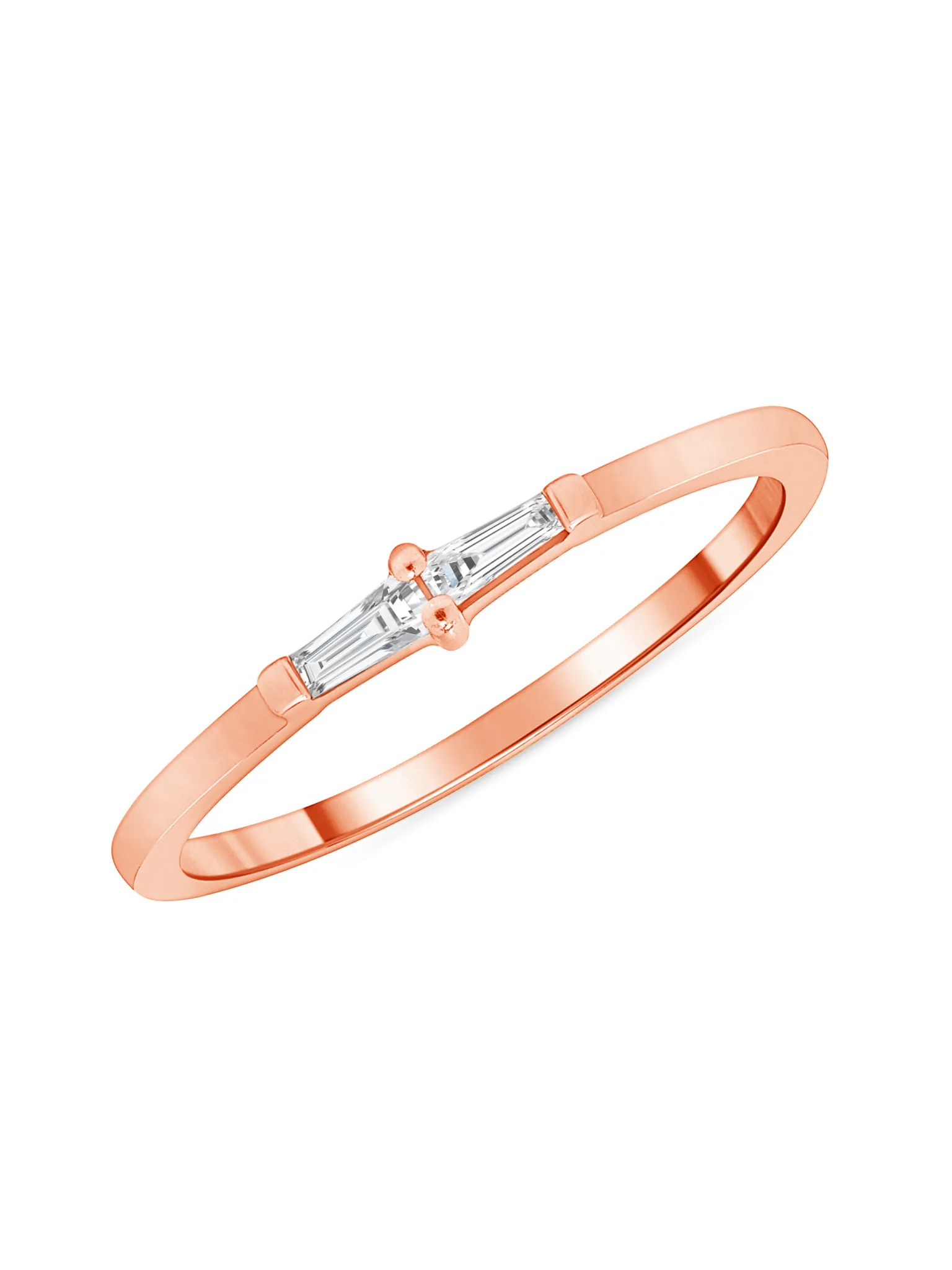 Bitsy Double Baguette Stack Ring 14K