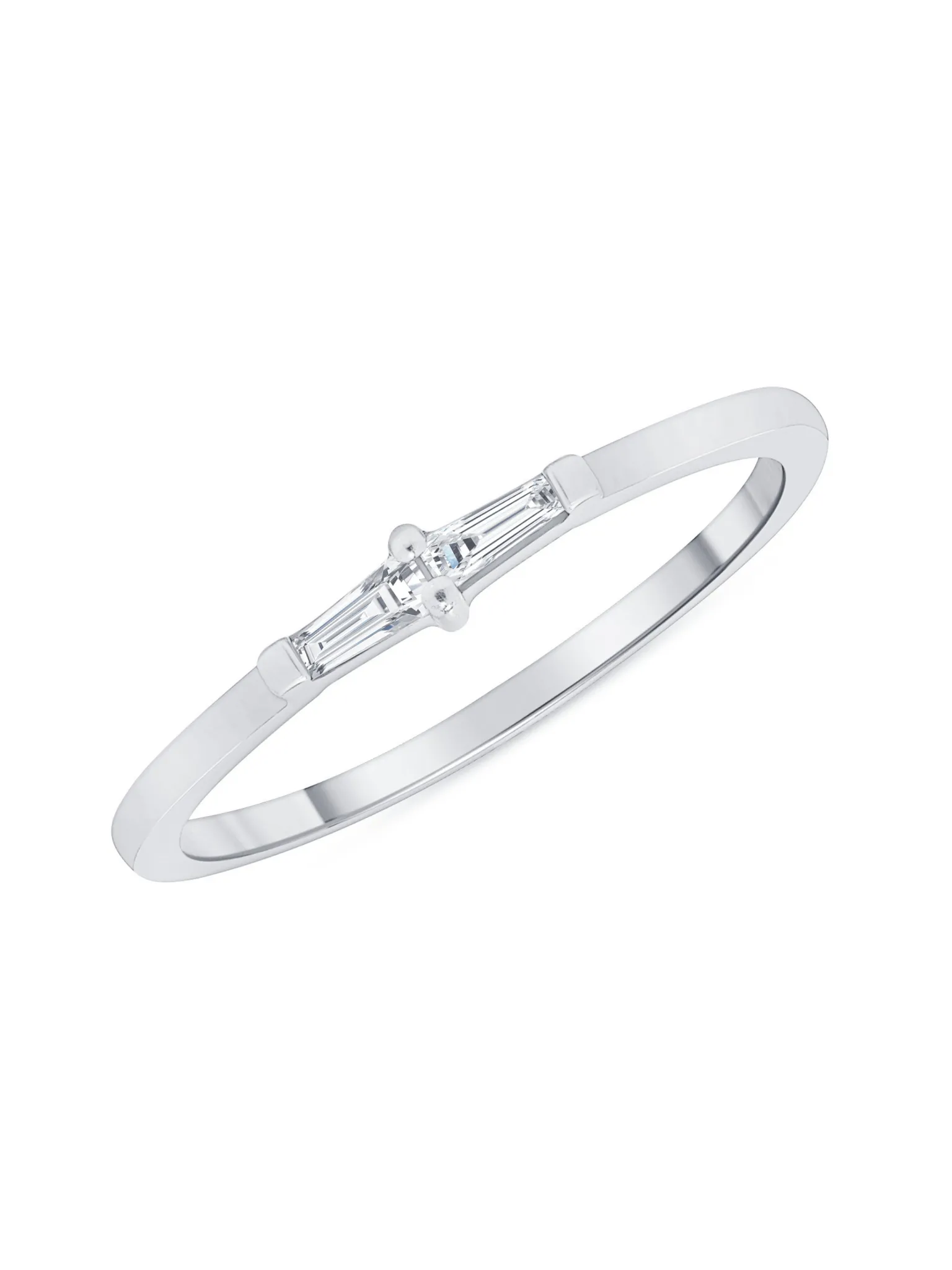 Bitsy Double Baguette Stack Ring 14K