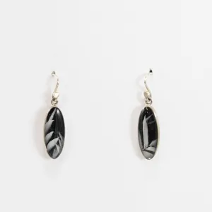 Black & White Leaves Photograph Earrings