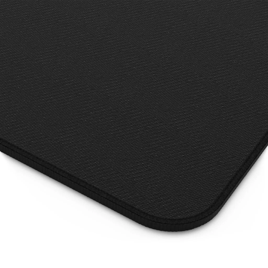 Black and White Desk Mat With White Tribal Design Ethnic Pattern